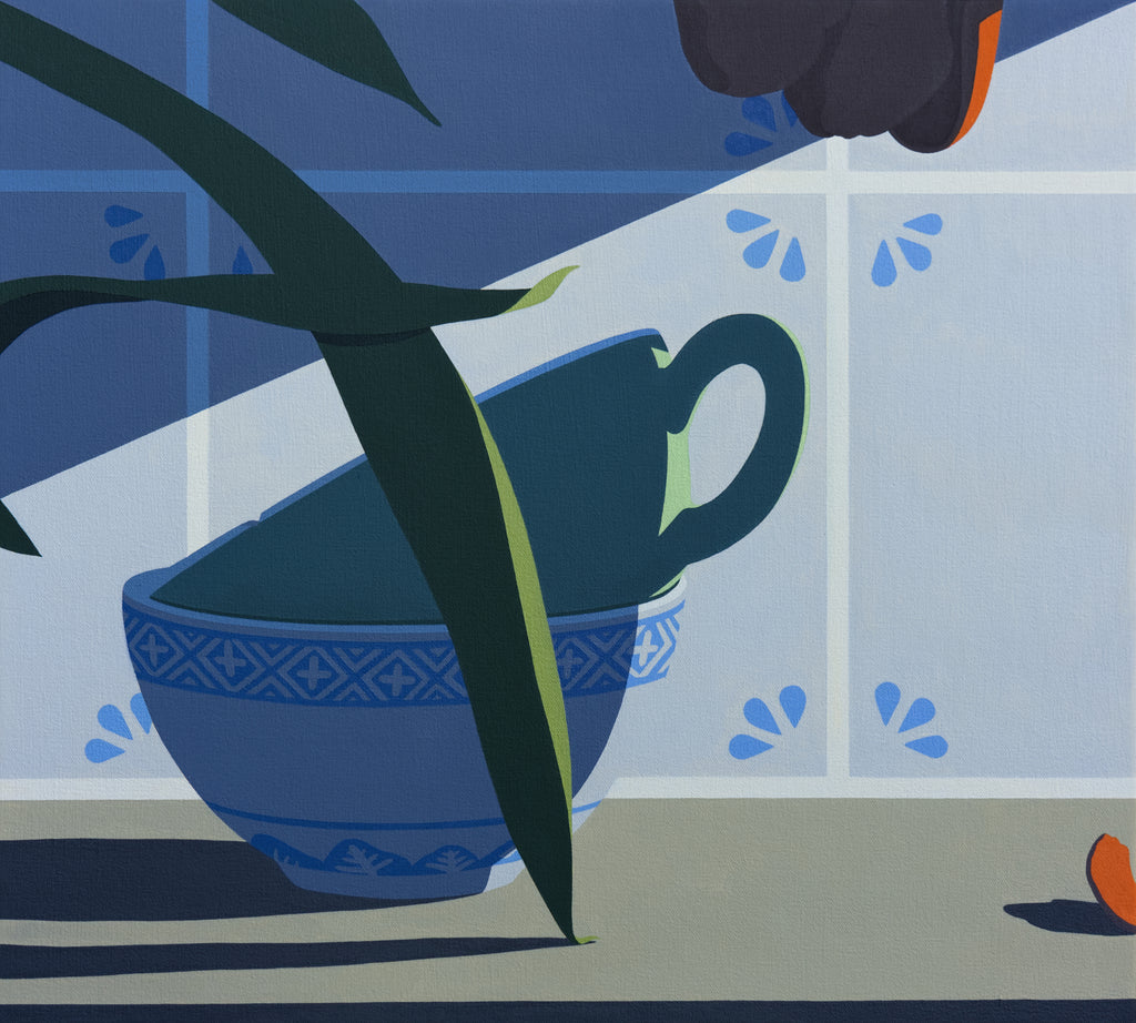 Painting by Adrian Kay Wong titled "Green In Blue" - 2.