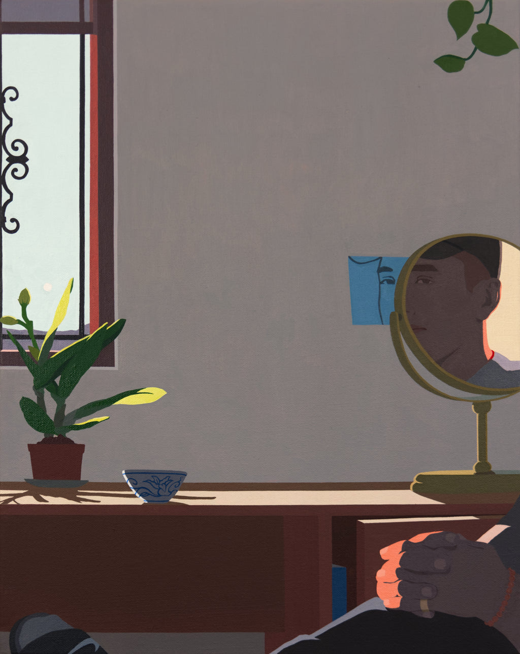 Painting by Adrian Kay Wong titled "Untitled (Self-Portrait)" - 2.