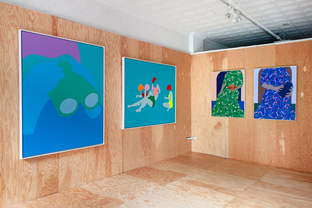 Painting by Dana Bell titled "Four On Beach" - 3.