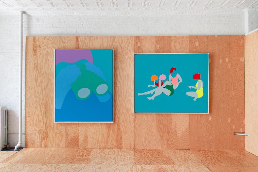 Painting by Dana Bell titled "Four On Beach" - 4.