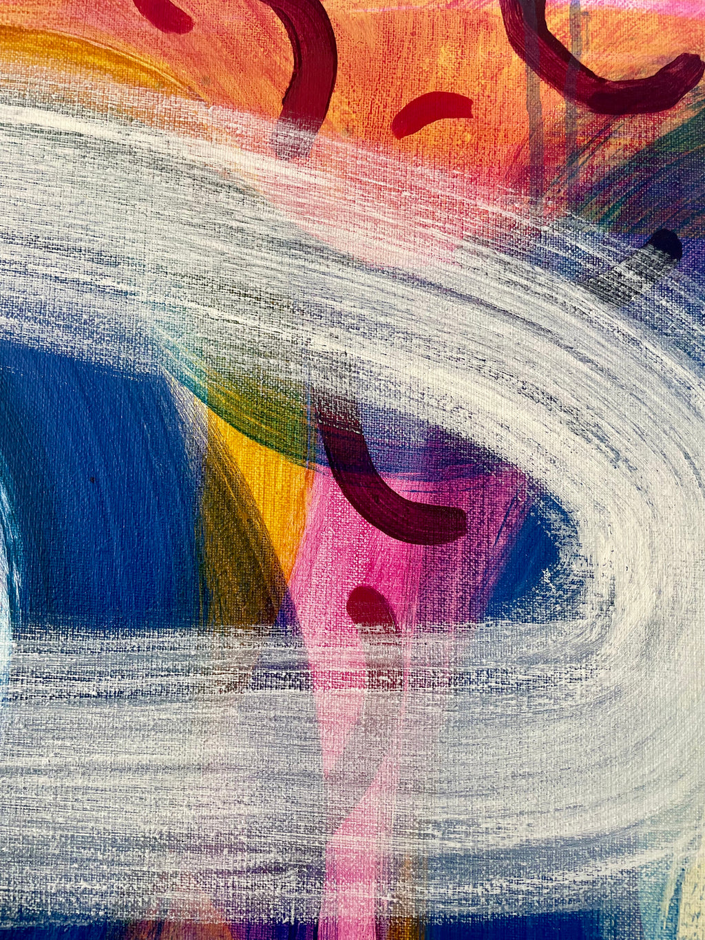 Painting by Aliza Cohen titled "Rain on the Harbor" - 4.