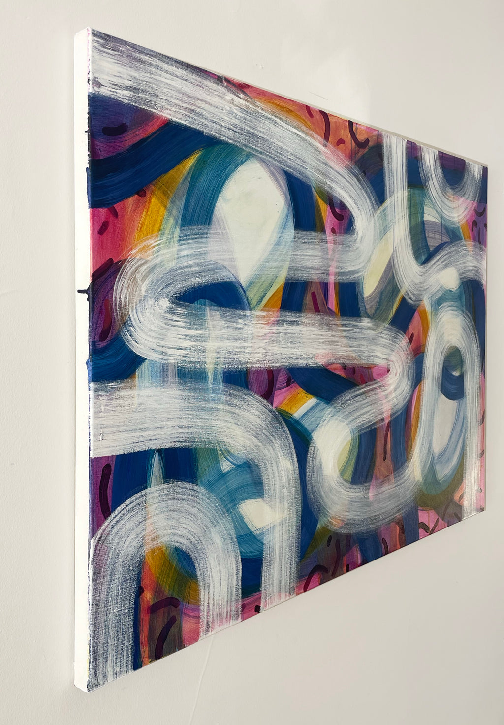 Painting by Aliza Cohen titled "Rain on the Harbor" - 5.