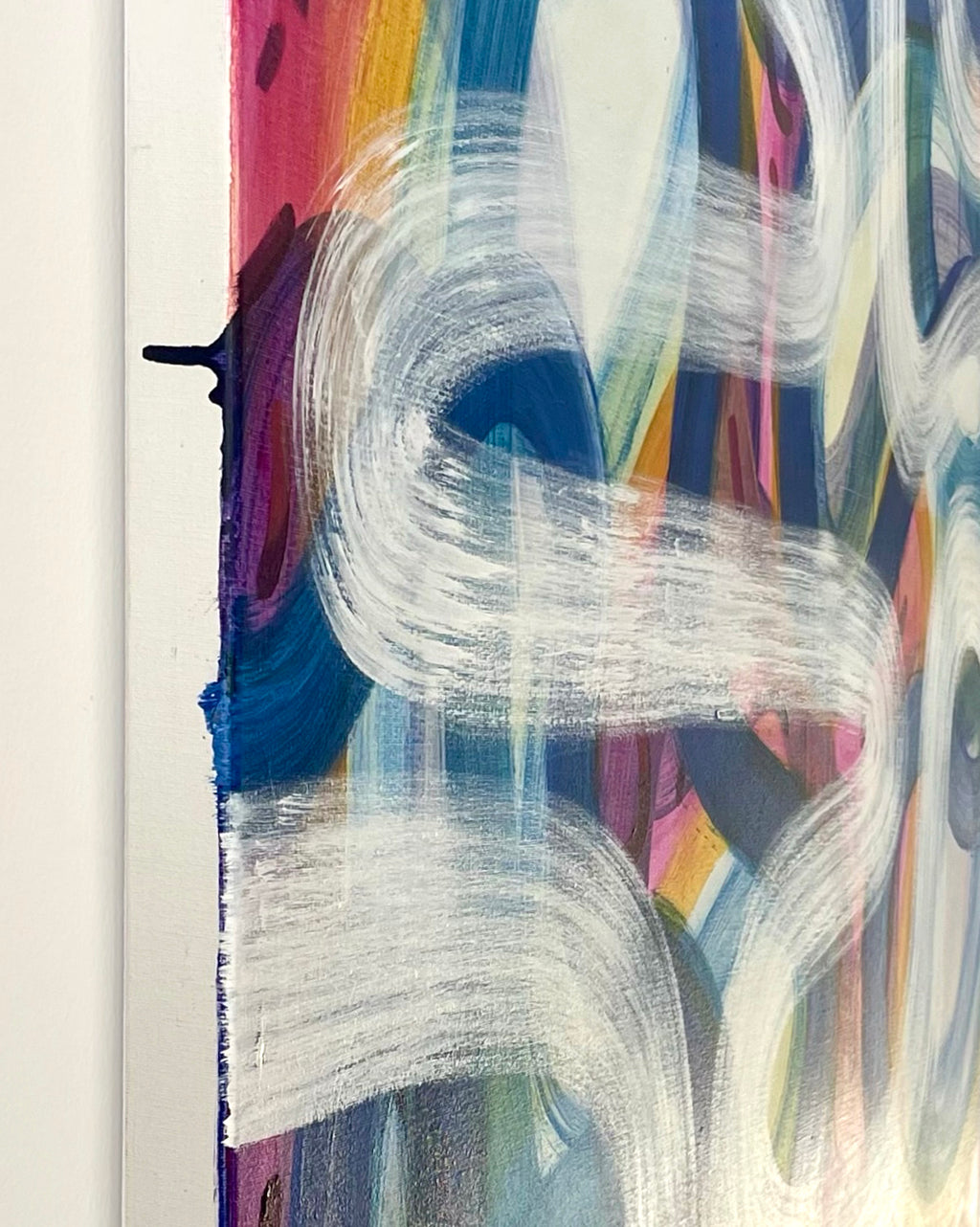 Painting by Aliza Cohen titled "Rain on the Harbor" - 6.