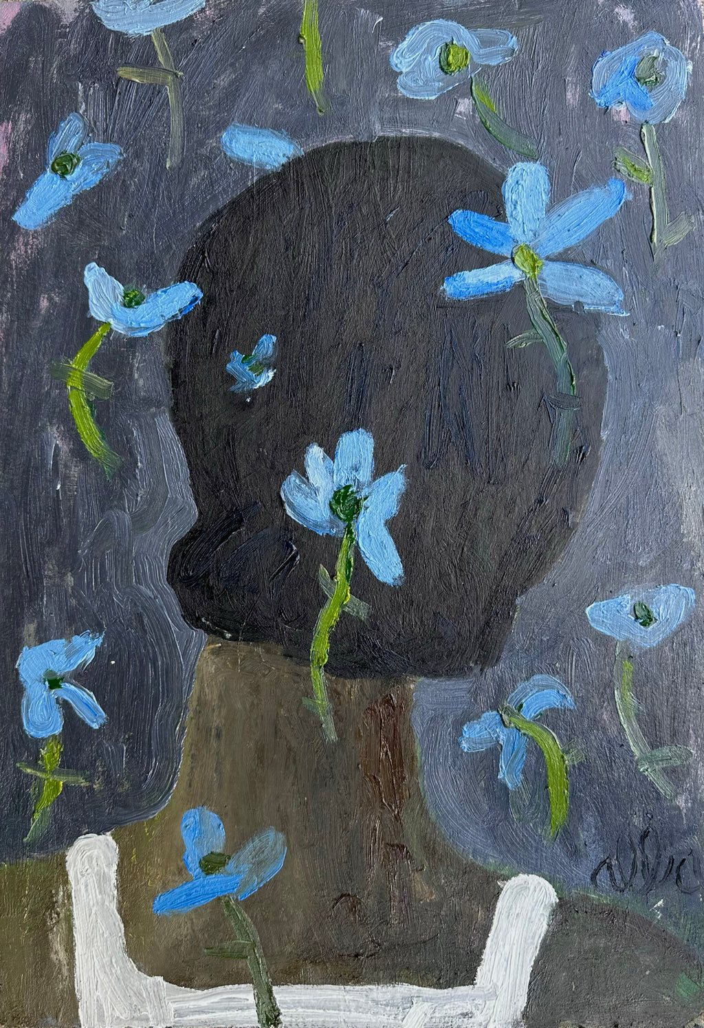 Painting by Andrew Alba titled "Blue" - 2.