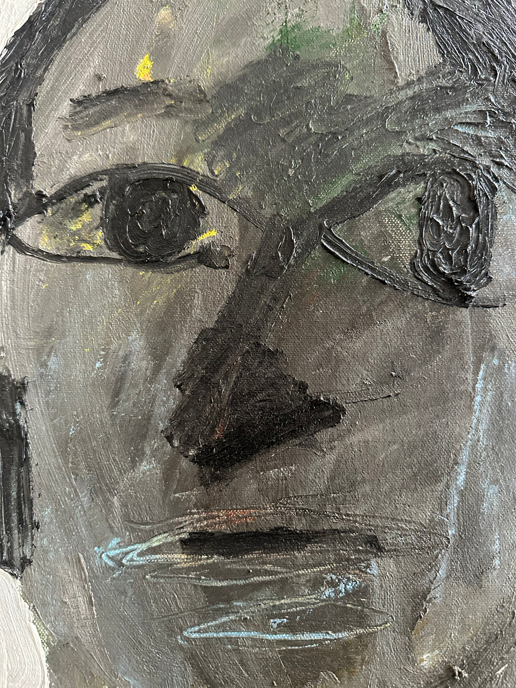 Painting by Andrew Alba titled "Grey Face" - 3.