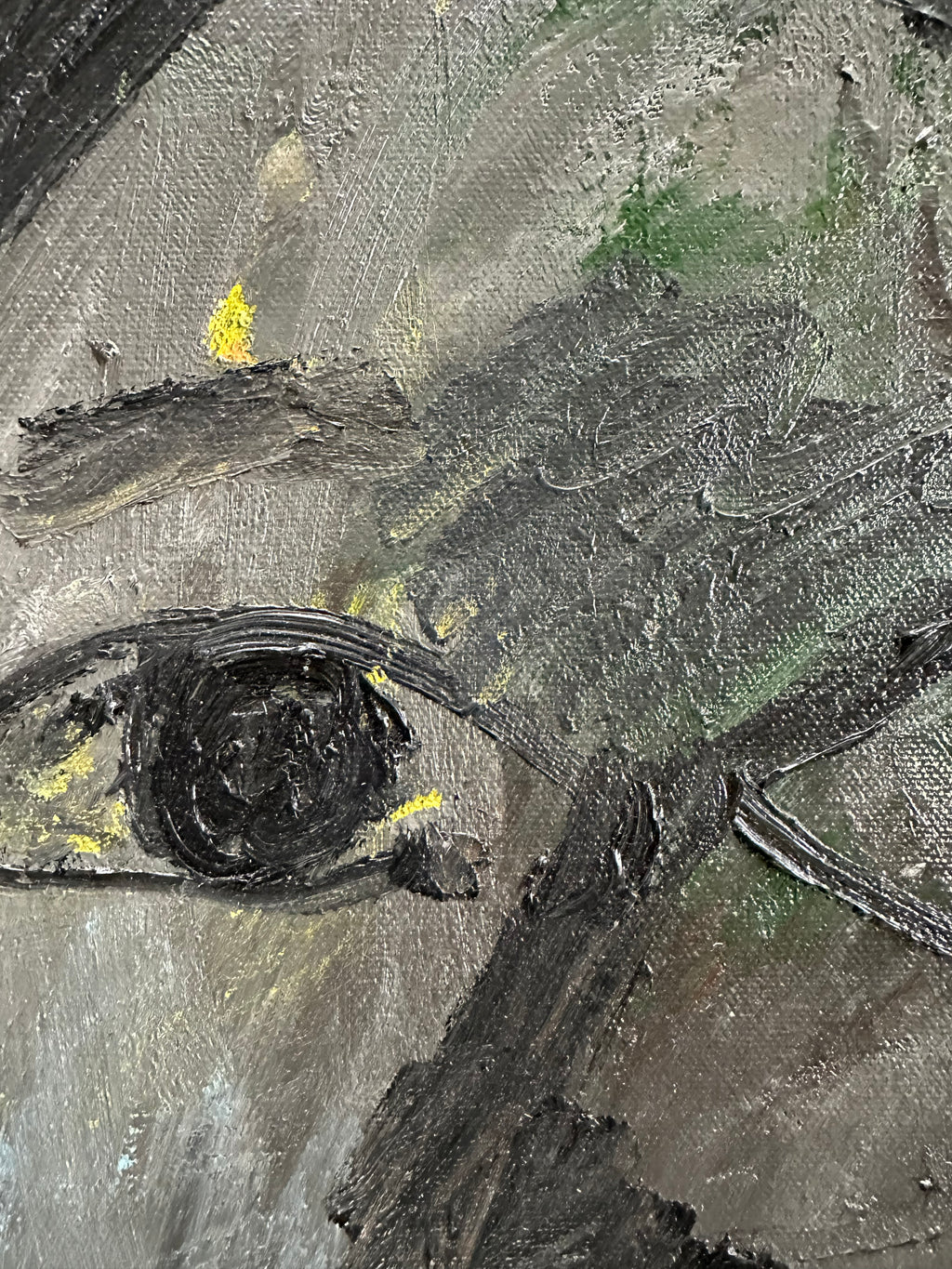 Painting by Andrew Alba titled "Grey Face" - 4.