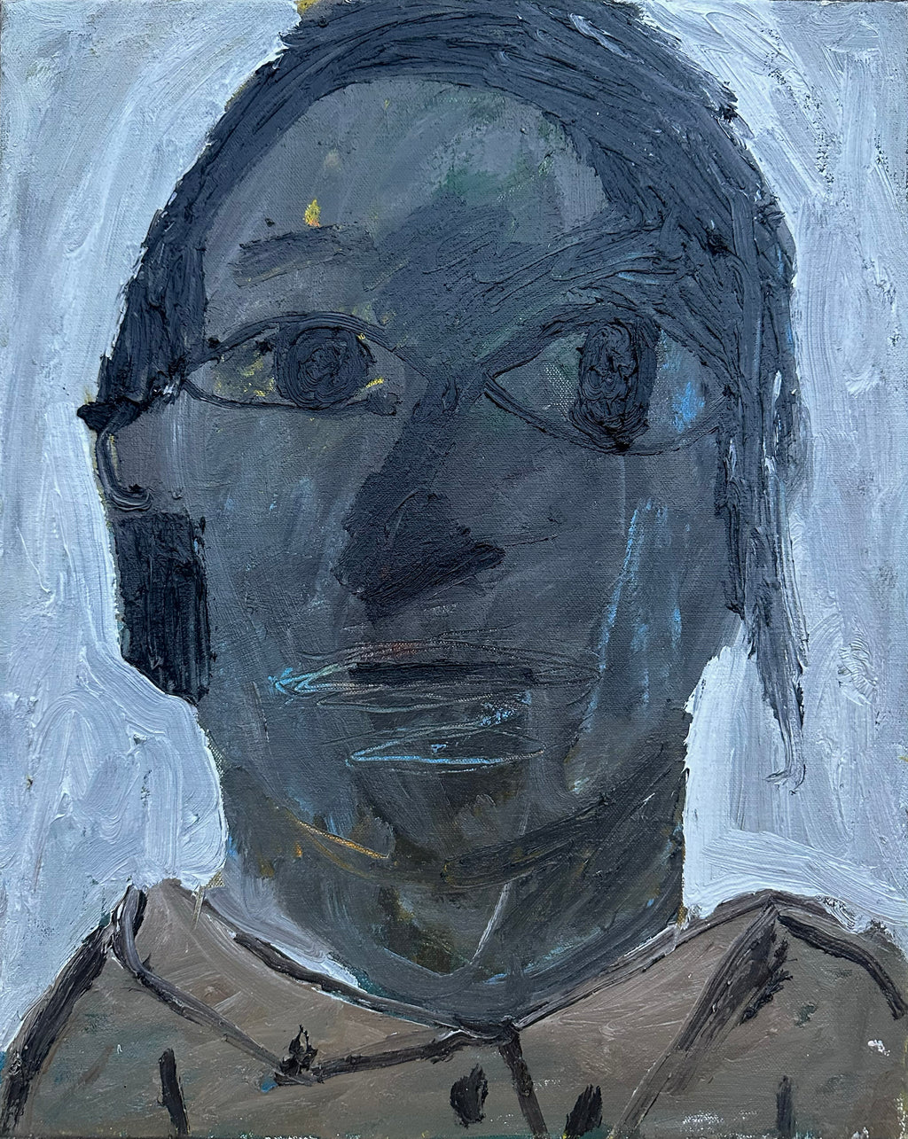 Painting by Andrew Alba titled "Grey Face" - 2.