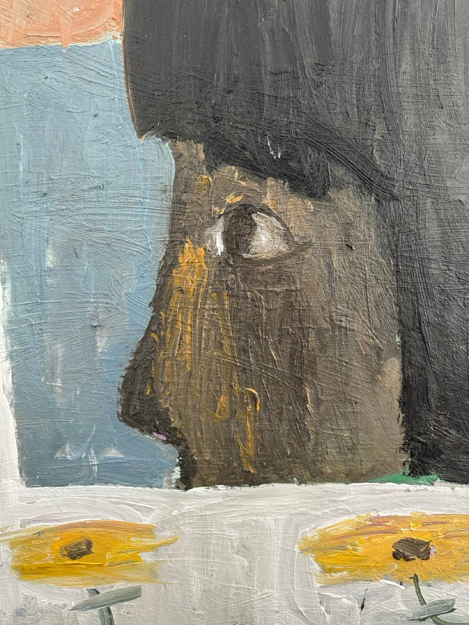 Painting by Andrew Alba titled "La Matriarca As A Young Girl" - 4.