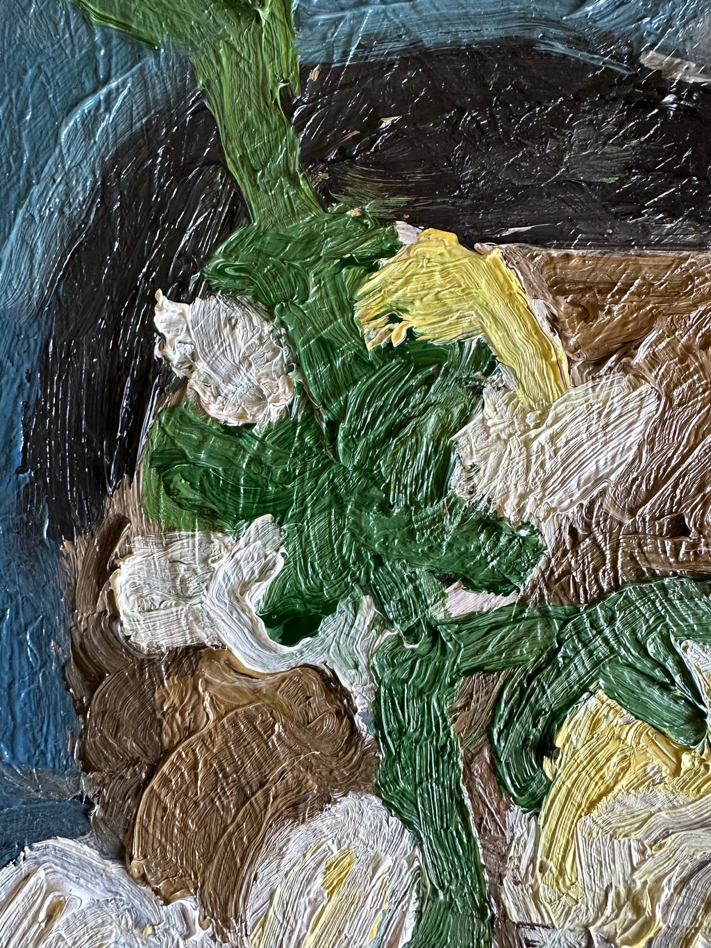 Painting by Andrew Alba titled "Messy Face" - 4.