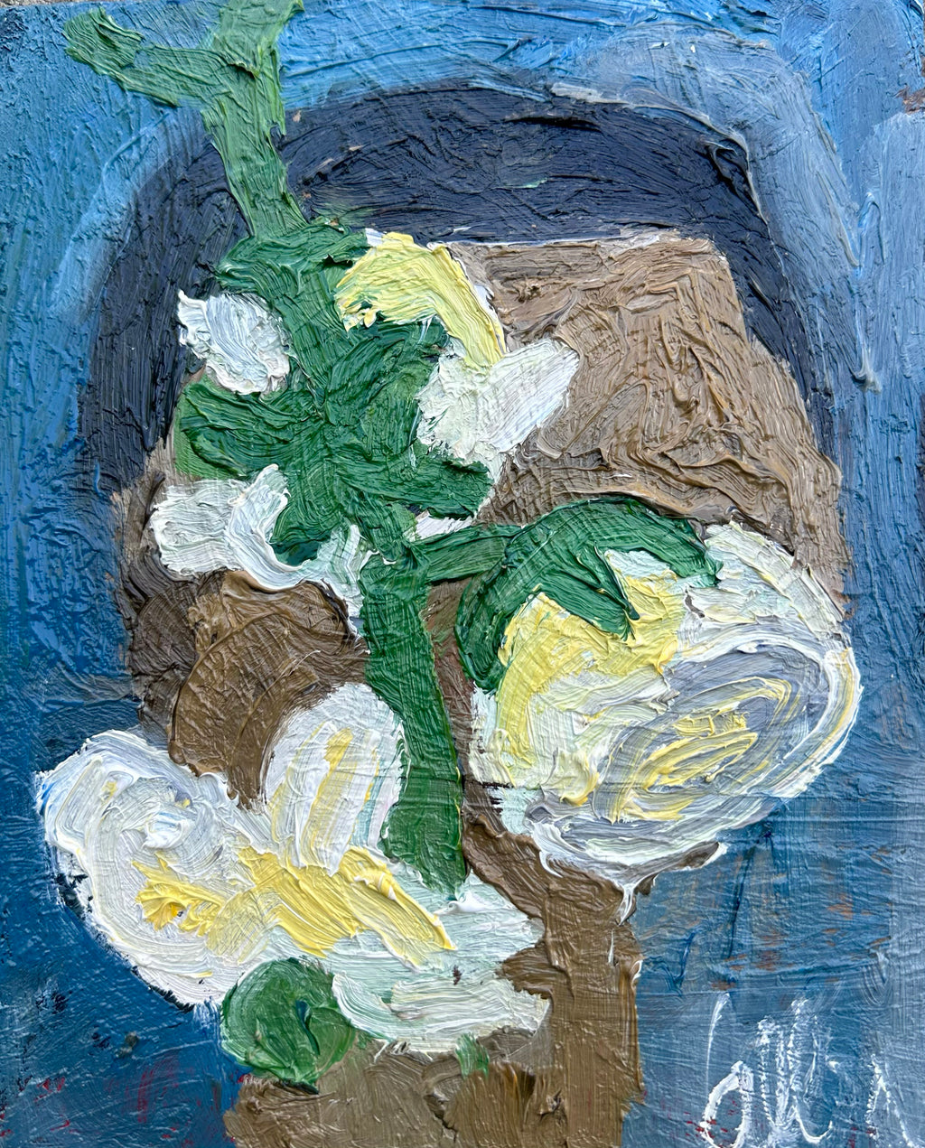 Painting by Andrew Alba titled "Messy Face" - 2.