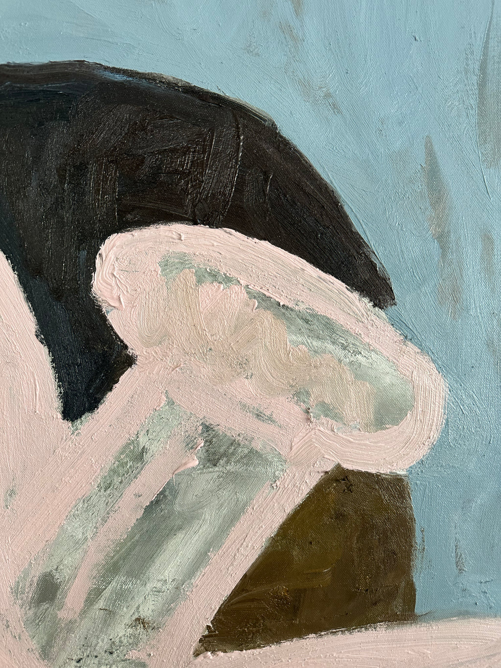 Painting by Andrew Alba titled "Pink Daffodil" - 4.