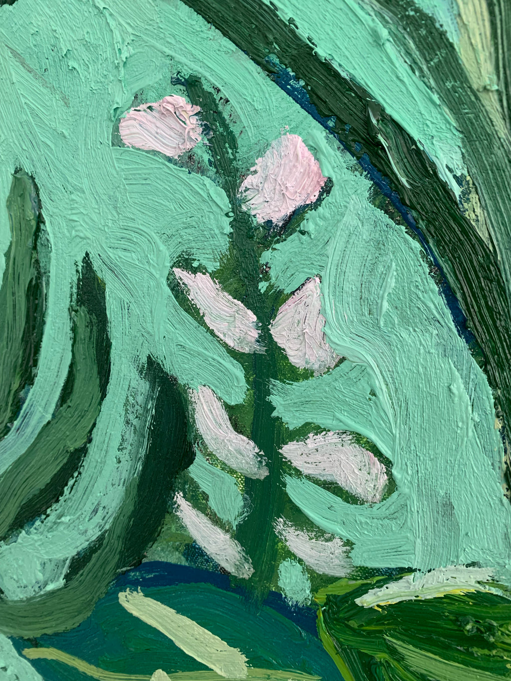 Painting by Andrew Alba titled "Soul Ritual in Green" - 3.