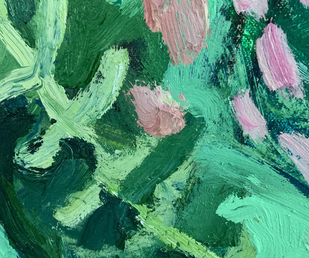 Painting by Andrew Alba titled "Soul Ritual in Green" - 4.
