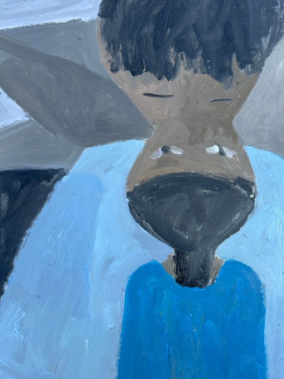 Painting by Andrew Alba titled "Two Fathers" - 3.