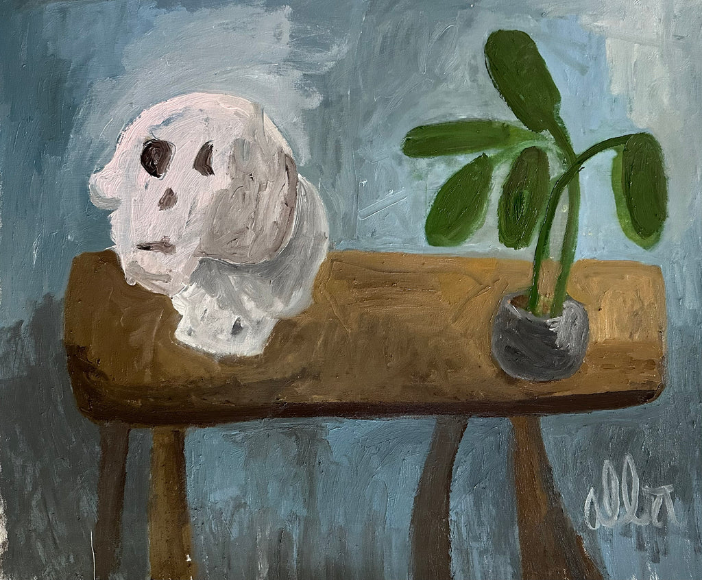 Painting by Andrew Alba titled "White Shadow Still Life" - 2.