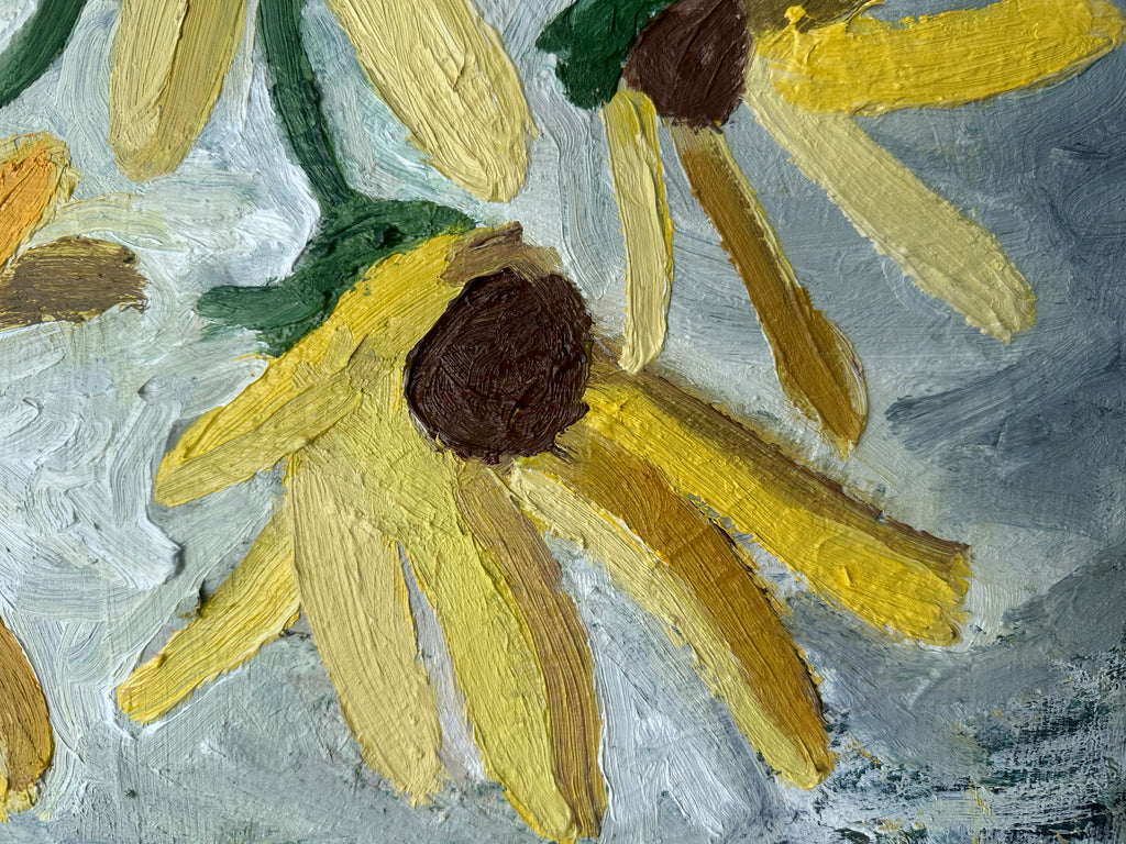 Painting by Andrew Alba titled "Yellow Floral" - 3.