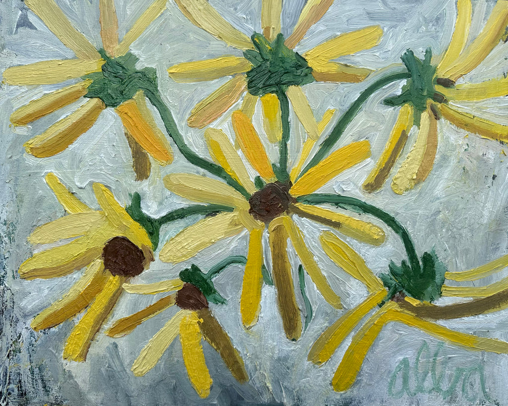 Painting by Andrew Alba titled "Yellow Floral" - 2.