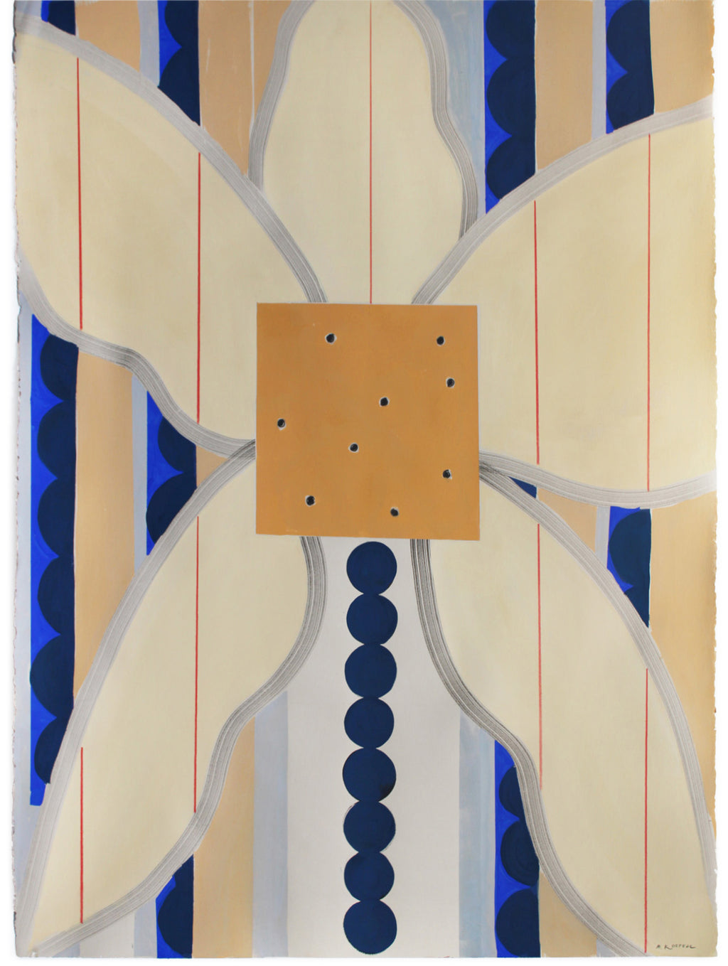 Painting by Anna Koeferl titled "Domino Palm No. 5" - 2.