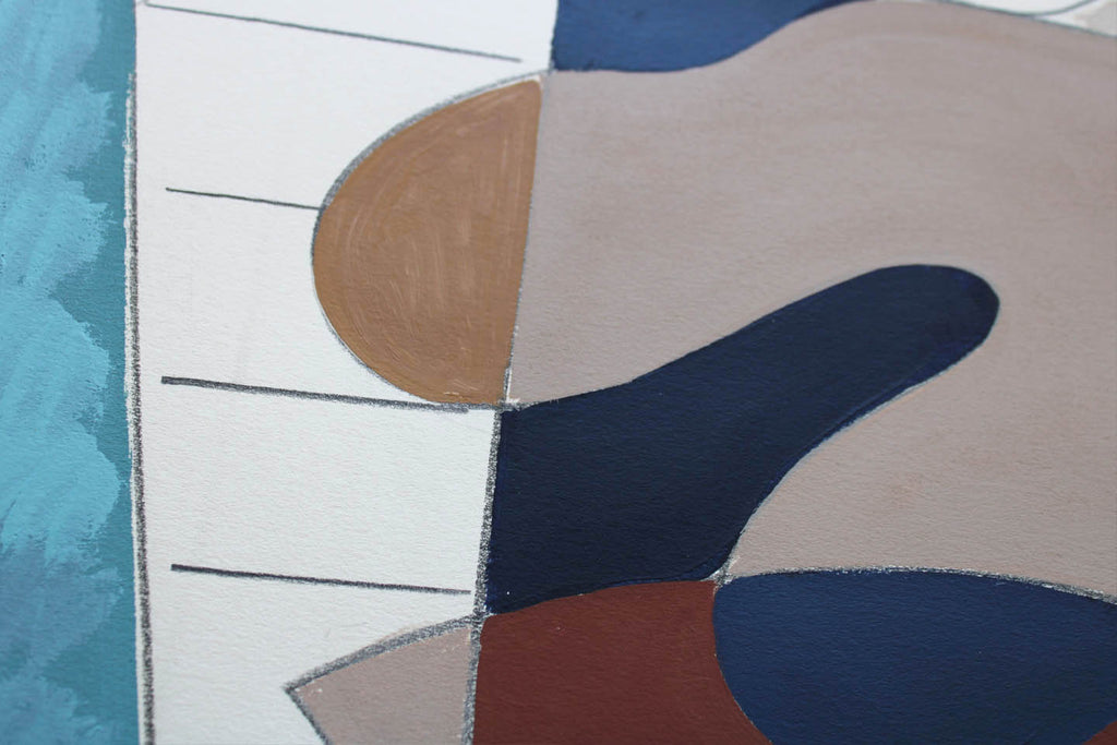 Painting by Anna Koeferl titled "Garden Study in Blue No. 1" - 3.