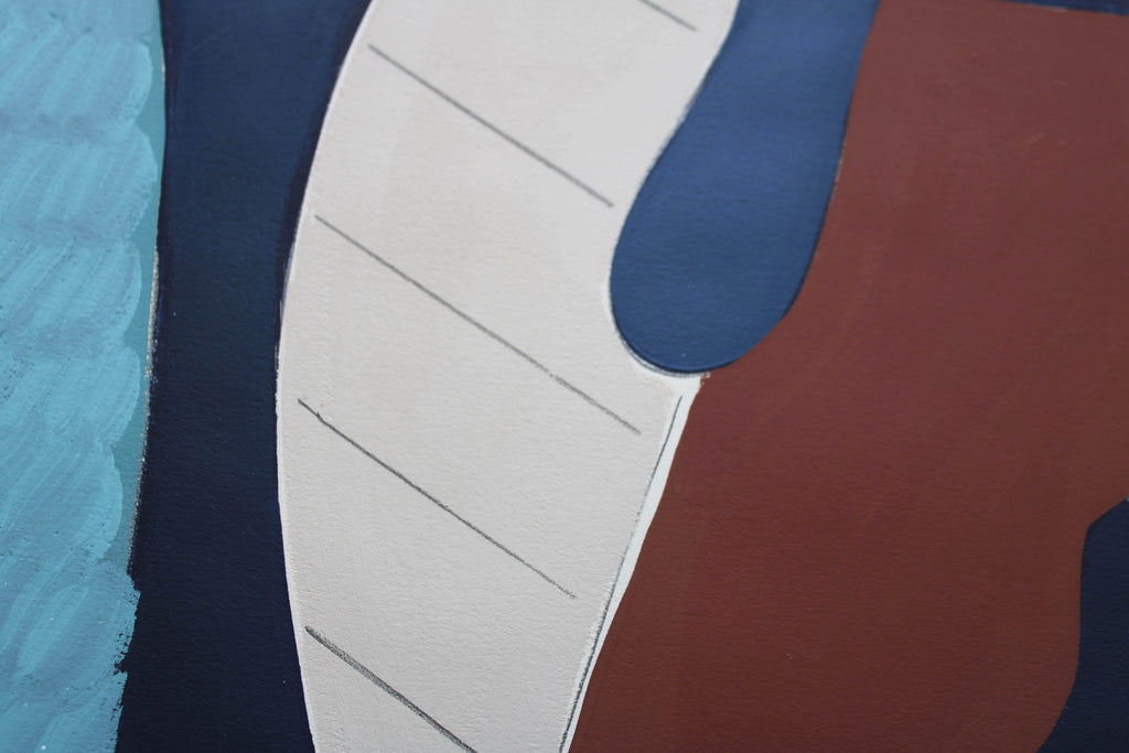 Painting by Anna Koeferl titled "Garden Study in Blue No. 2" - 3.