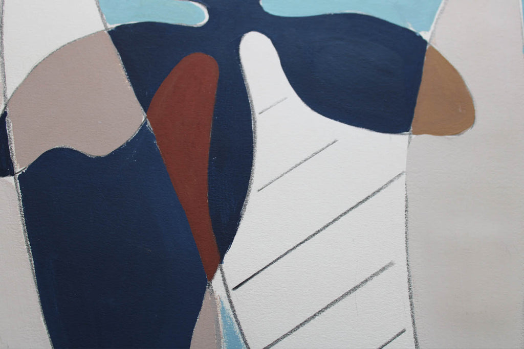 Painting by Anna Koeferl titled "Garden Study in Blue No. 3" - 3.