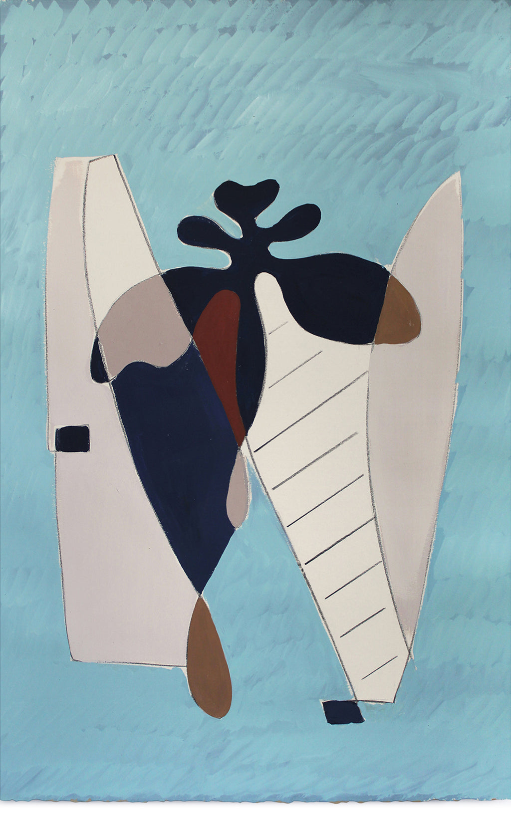 Painting by Anna Koeferl titled "Garden Study in Blue No. 3" - 2.