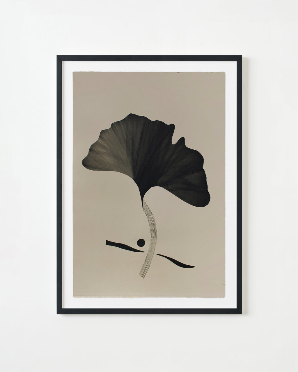 Painting by Anna Koeferl titled "Ginkgo Leaf" - 3.