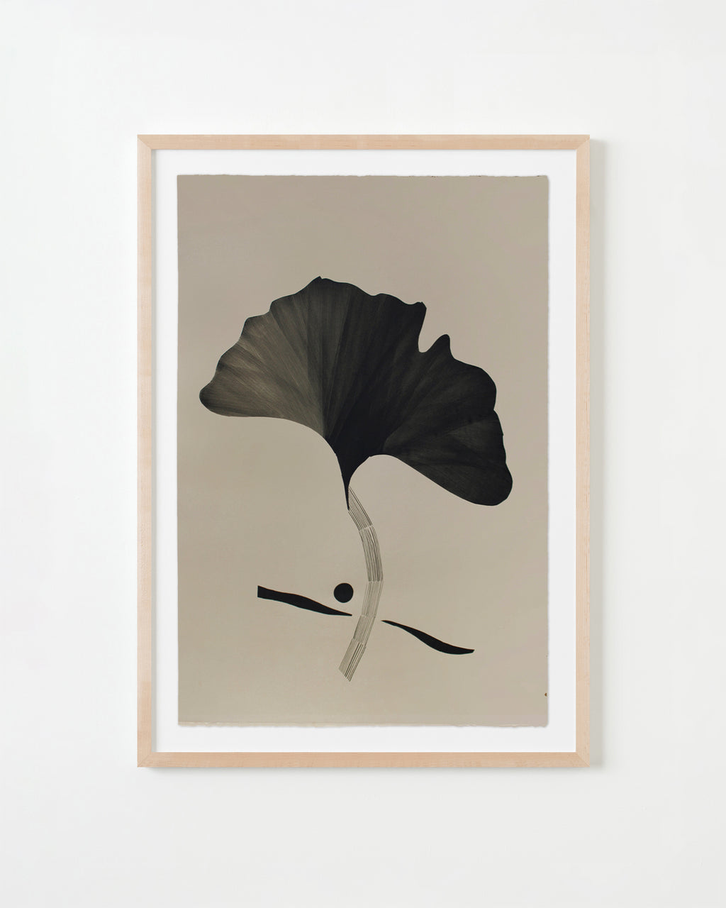 Painting by Anna Koeferl titled "Ginkgo Leaf" - 4.