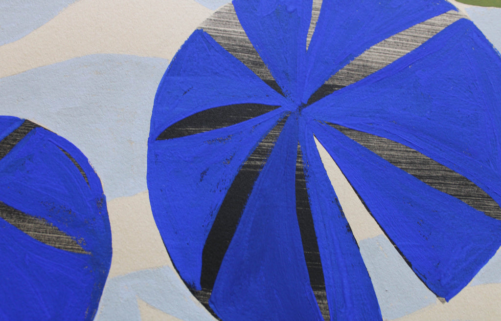 Painting by Anna Koeferl titled "Lilypad in Stripes No. 2" - 3.