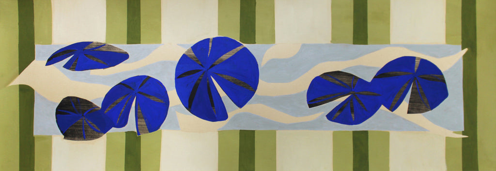 Painting by Anna Koeferl titled "Lilypad in Stripes No. 2" - 2.