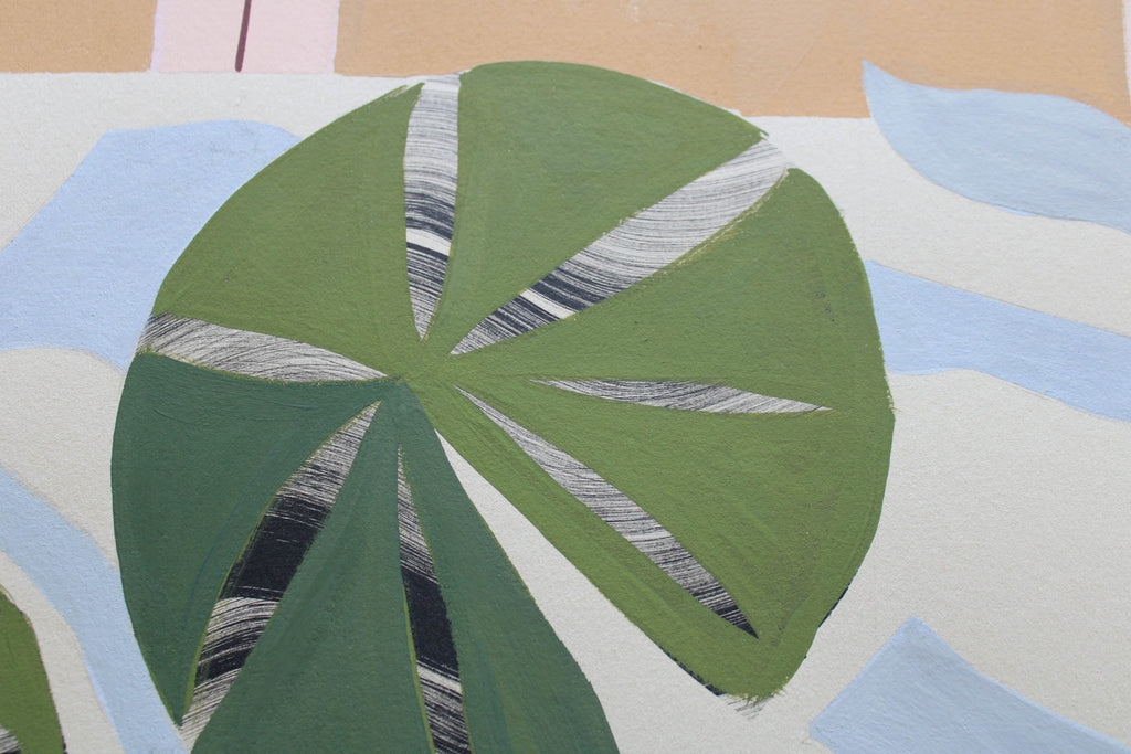 Painting by Anna Koeferl titled "Lilypad in Stripes No. 3" - 3.