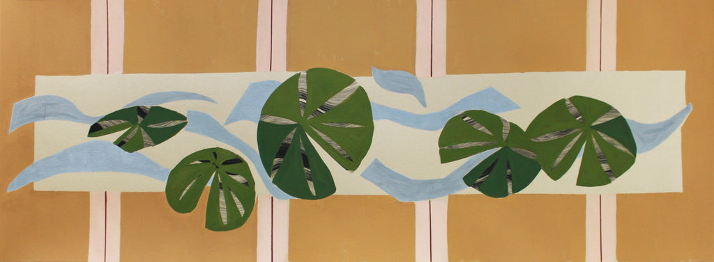 Painting by Anna Koeferl titled "Lilypad in Stripes No. 3" - 2.