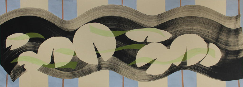 Painting by Anna Koeferl titled "Lilypad in Stripes No. 4" - 2.