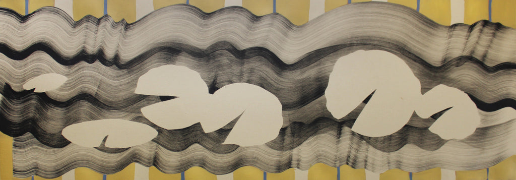 Painting by Anna Koeferl titled "Lilypad in Stripes No. 5" - 2.