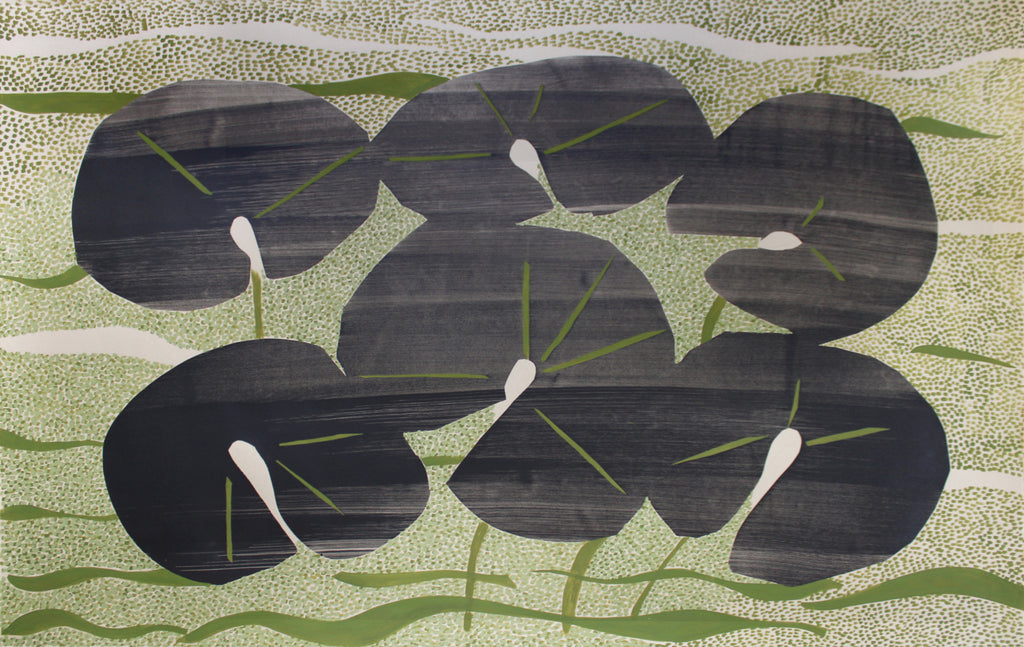 Painting by Anna Koeferl titled "Lilypads No. 1" - 2.