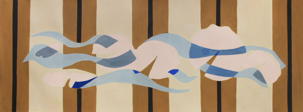 Painting by Anna Koeferl titled "Lilypads in Stripes No. 1" - 2.