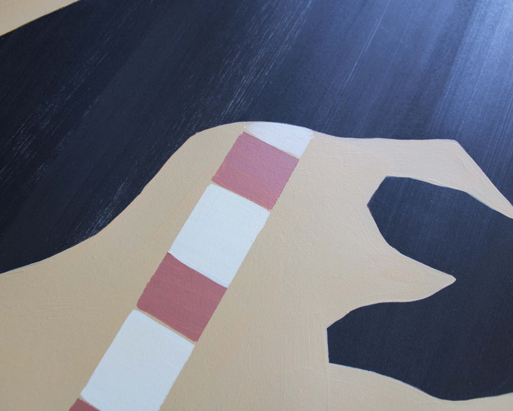 Painting by Anna Koeferl titled "Musa in Stripes" - 3.
