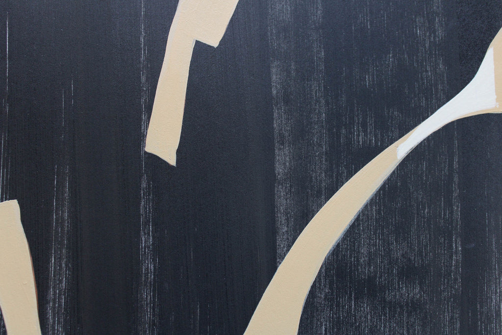 Painting by Anna Koeferl titled "Musa in Stripes" - 4.