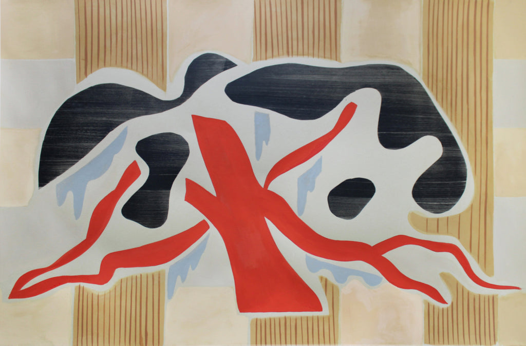 Painting by Anna Koeferl titled "Oak in Red" - 2.