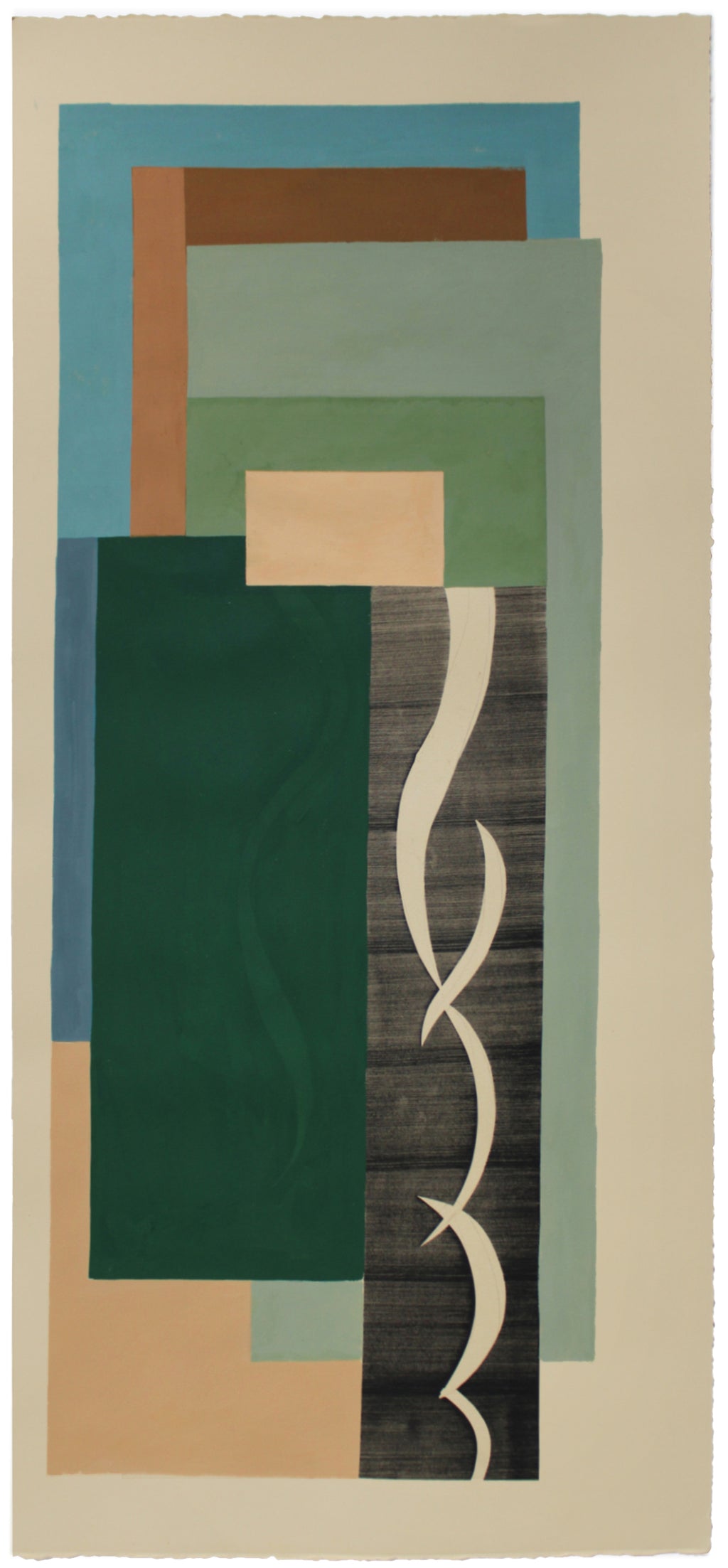 Painting by Anna Koeferl titled "Patchwork Trellis No. 3" - 2.