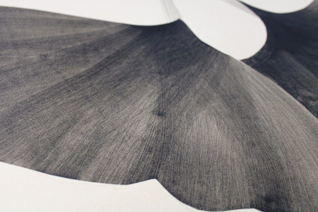 Painting by Anna Koeferl titled "Two Ginkgo Leaves" - 5.