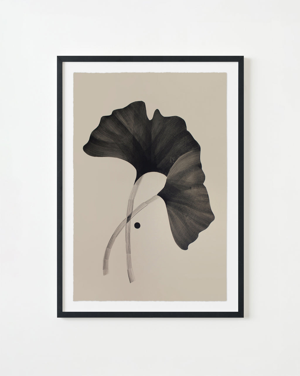 Painting by Anna Koeferl titled "Two Ginkgo Leaves" - 3.