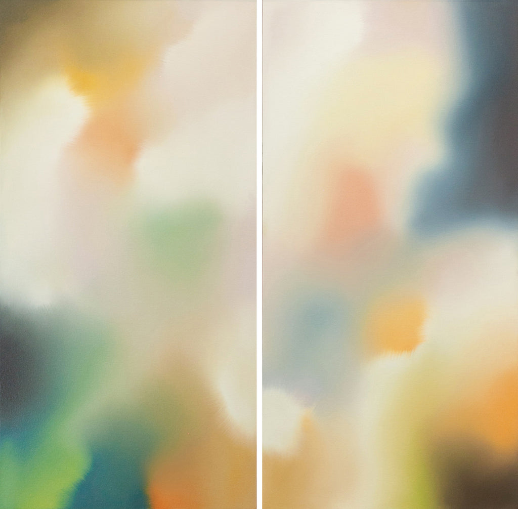 Painting by Arantxa Solis titled "Day's Eye Diptych" - 2.