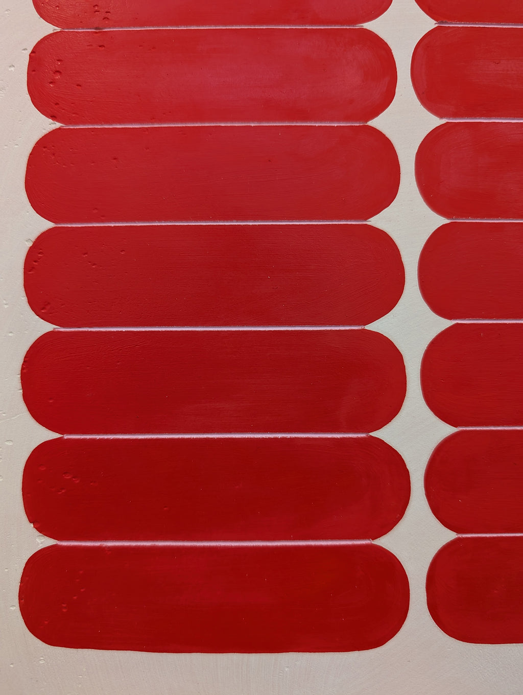 Painting by Arielle Zamora titled "Red Commandments" - 3.