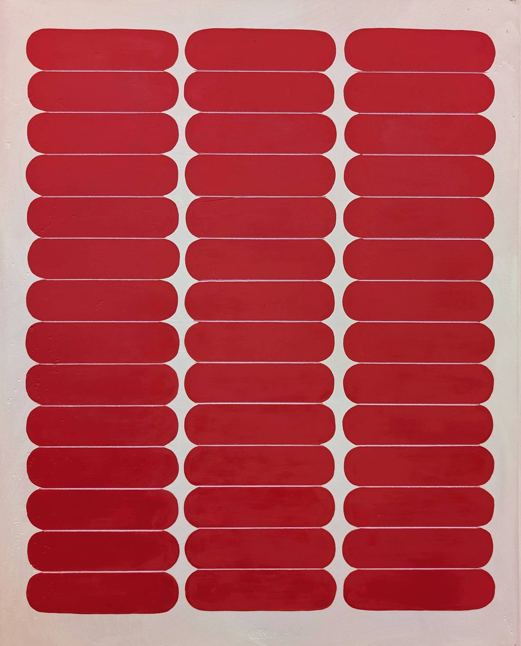 Painting by Arielle Zamora titled "Red Commandments" - 2.