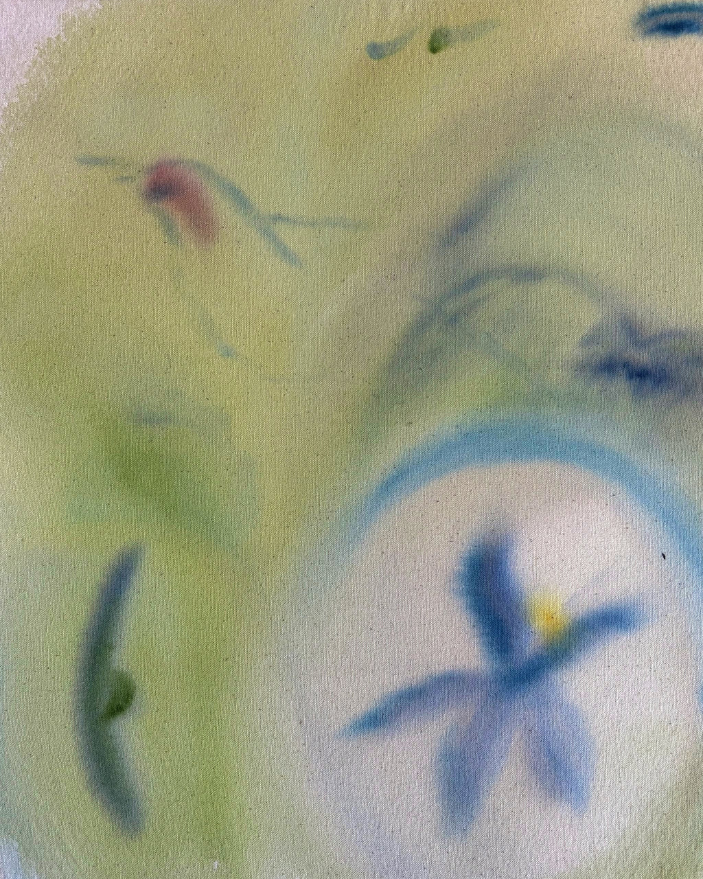 Painting by Arlina Cai titled "A collection of little memories and a hummingbird" - 2.