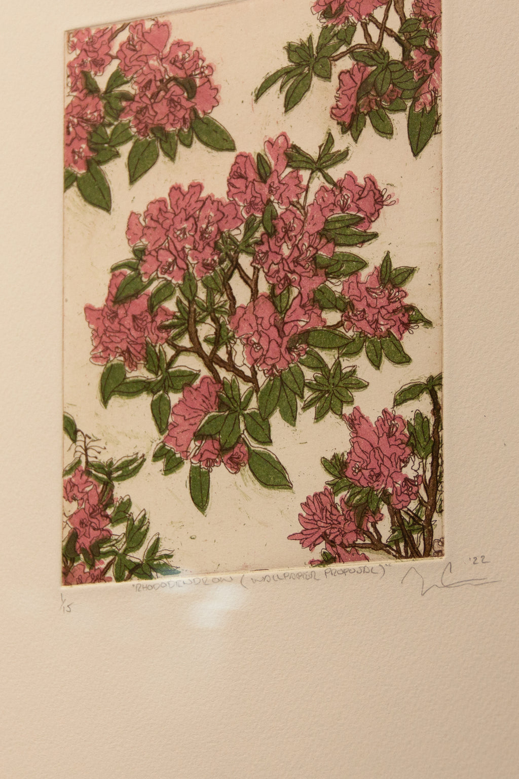 Print by Ruben Castillo titled "Rhododendron (Wallpaper Proposal)" - 7.