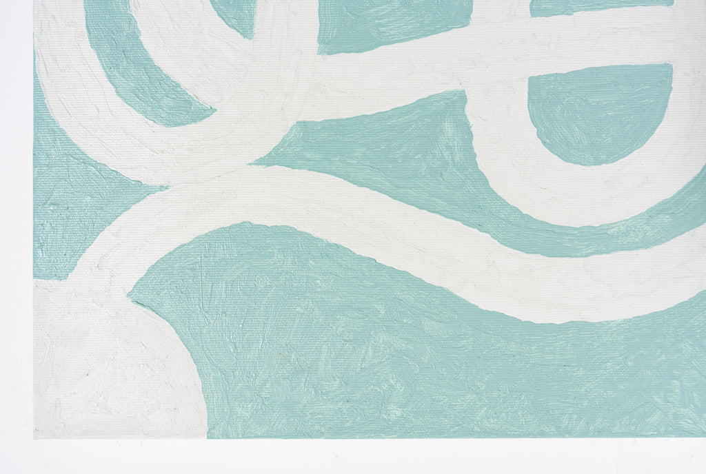 Painting by Aschely Vaughan Cone titled "Friendship Knot II, Green and White" - 5.