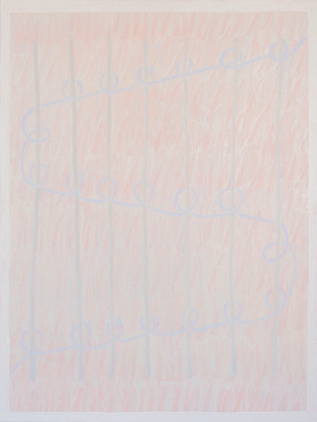 Painting by Aschely Vaughan Cone titled "Soumak I, Lavender Thread, Peach Veil" - 2.