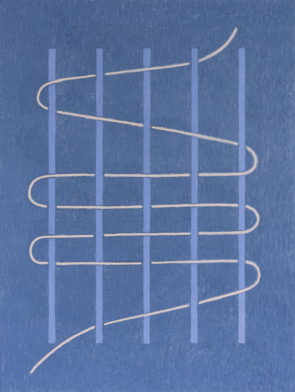 Painting by Aschely Vaughan Cone titled "Tabby Weave I, Periwinkle and Cream Thread" - 2.